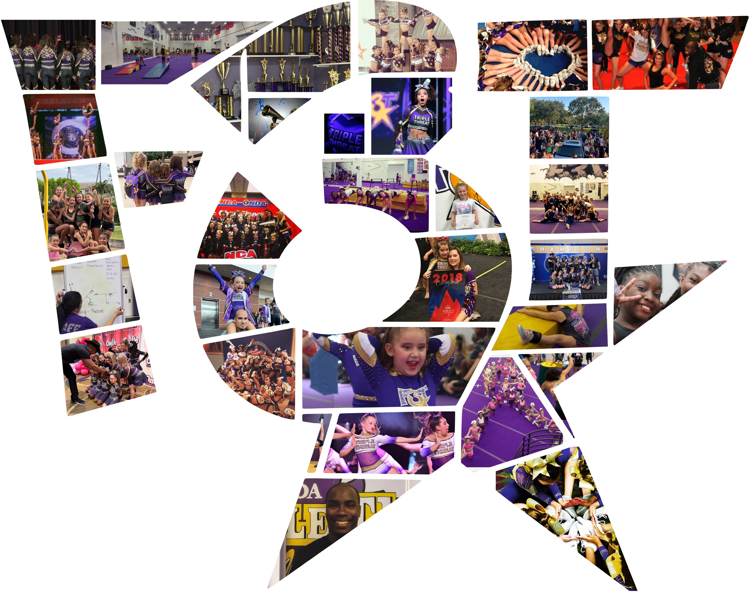 F3T spelled out in a mosaic of team photos