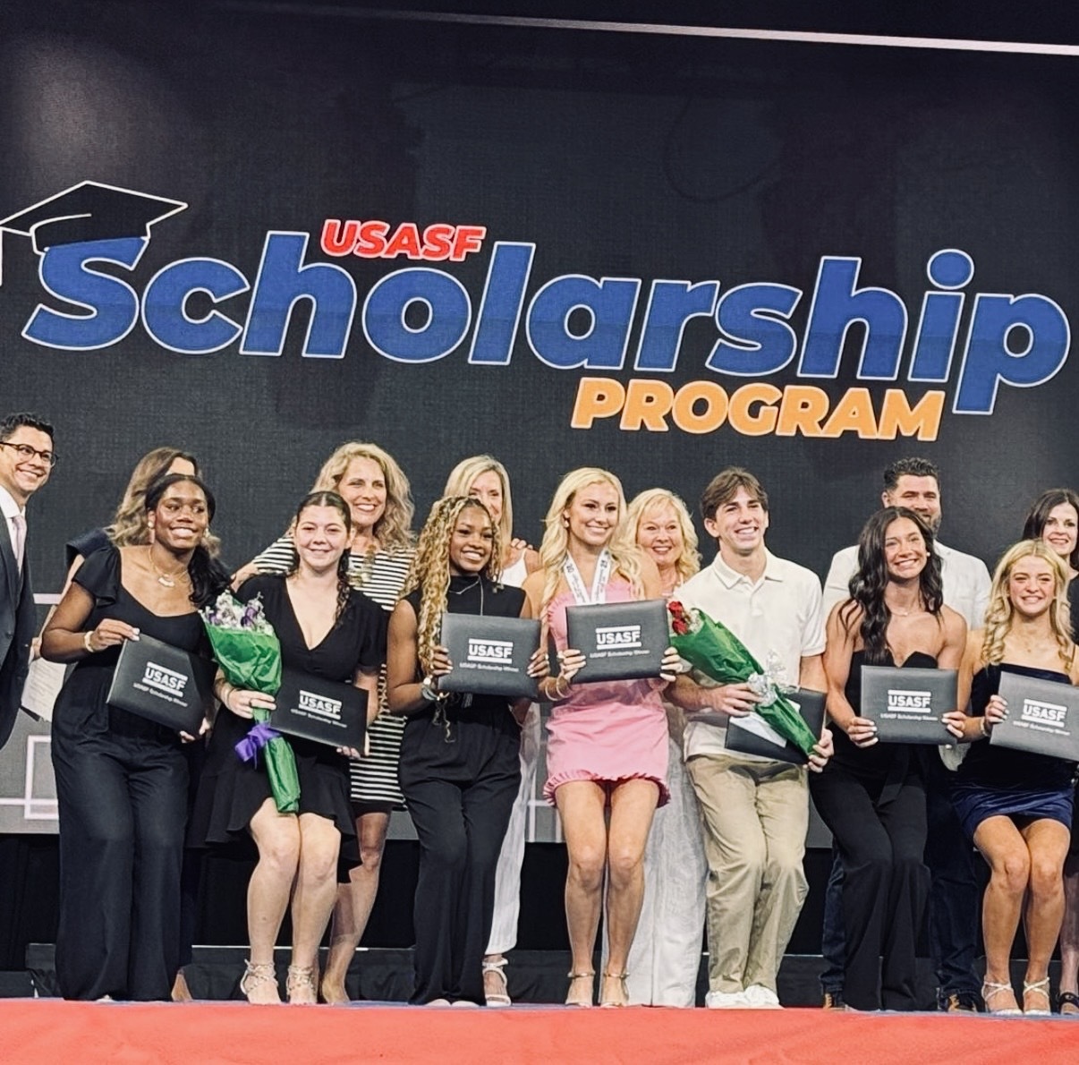 Yael Schwartzman accepting a USASF Scholarship Program award onstage